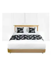 [SOGA] 1.8m Bed Light Luxury Zebra Vintage Scarf Runner Bedding Set of 3 in Black