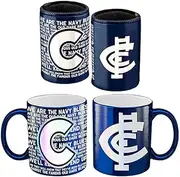 Carlton Blues AFL Metallic Mug and Can Cooler Gift Set