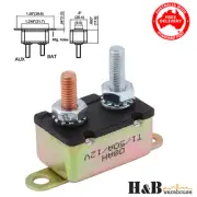 50A AMP 12V Circuit Breaker Dual Battery Fuse Automatic Auto Reset Metal