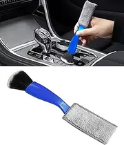 Reswish Universal 2 in 1 Duster for Car Clean,Car Bursh Tool,Double Head Brush,Auto Interior Detailing Brush,Soft Car Interior Detailing Brush Dust Brush (Blue)