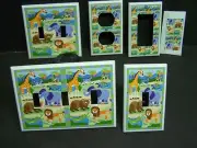 BABY JUNGLE ZOO ANIMALS #5 JUST SO CUTE LIGHT SWITCH COVER PLATE