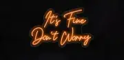 NEW "IT'S FINE DON'T WORRY" 32x20 LED FLEX WALL SIGN COLOR OPTION & REMOTE LF218