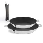 Cristel Skillets 3-Piece Contemporary Stainless Steel Nonstick Frying Pan Set