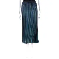 在飛比找Yahoo奇摩購物中心優惠-KENZO 藍綠色條紋魚尾百褶長裙