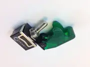 ON/ON DPDT 6P TOGGLE SWITCH SPADE TERM w/COVER TRANS GREEN 20A #661905/665020