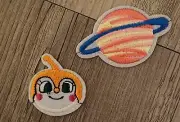 2 Pieces Embroidered Iron on Sew On Patch Alien Patch Planet Iron On Patch