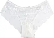 [KETCH2010] KELITCH Women's Briefs Scalloped Lace Hipster Thong Panties Bow Sexy Underwear