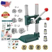 Handmade Button Maker Punch Press with Adjustable Stroke and Storage Panel