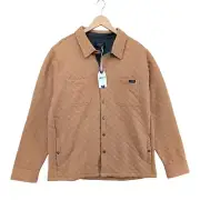 COAST Foresail Quilted Jacket Mens Chestnut Brown Snap Front Pockets Size XL