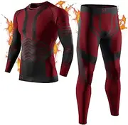 [MEETYOO] Men’s Thermal Underwear Set, Sport Base Layer Wicking Long Johns Thermals Leggings Compression Tops for Skiing Running Hiking Workout