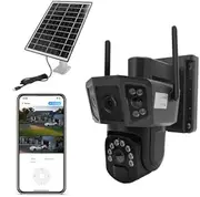 4K Solar Security Cameras Outdoor, 355°+90° Rotation 8MP HD Dual Lens 4G, Waterproof, Dual Way Talking, Human Detection