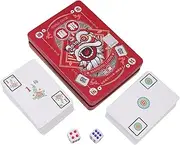 Kisangel 1 Set Mahjong Kit Portable Card Wide Version for Travel Fun Game and Family Gatherings Lightweight and Designed for Easy Carrying