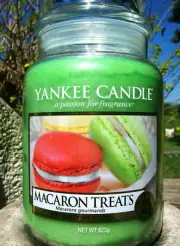Yankee Candle "MACARON TREATS"~ European ~ Large 22 oz.~ TAN LABEL ~ RARE ~ NEW