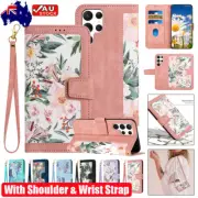 Flower Leather Flip Case Wallet Cover For Samsung S25 S24 S23 S22 Ultra S21 + FE