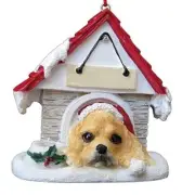 E&S Pets 35355-78 Blonde Cocker Spaniel Doghouse Ornament