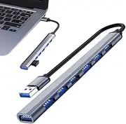 Laptop USB Port Expander,USB Multiport Adapter - Plug and Play 7-Port USB Splitter USB Expander for PC, Flash Drive, Keyboard, and More