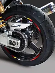 MDF RIM-10M-T3RD-21 Rim Stripe Delicolor Red, 0.4 inch (10 mm) Wide Two Wheels, 21 inch (20 mm)