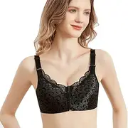 [TOSOFT] Plus Big Size Post Reconstruction Cancer Surgery Bra for Women with Special Needs Front Zipper Mastectomy Bras (Color : Black, Size : 85/38A)