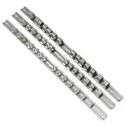 3pc Socket Rail Set 1/2" 3/8" 1/4" Storage Holder Grip Organiser TE063