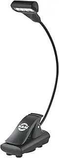 K&M 12274 Music Stand Light 4 LED T-Model FlexLight Black Plastic Gooseneck Magnet Warm White Light 2 Levels