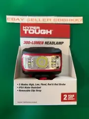 Hyper Tough 300-Lumen LED HEADLAMP Water Resistant 3-AAA Batteries INCLUDED