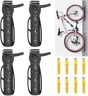 Bicycle Bike Wall Mount Hooks Rack Holder Hanger Stand Bike Storage System for Garage or Shed, 4 Pack