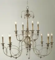 HORCHOW French Restoration Aidan Gray Style Iron Hardware Candle Chandelier