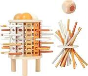 Fine Motor Skill Building Blocks | Natural Tower Toy Building Blocks - Family Puzzle Stacking Game for Children Boys Girls Age 3+ Birthday Christmas New Year