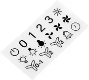 HALLMERS Off 0-1-2-3 Light Rangehood Exhaust Fan Speed Control Panel Labels (Black Print Clear Adhesive) Oven Replacement Sticker Cooktop Cooking Canopy Range Hood Fume Extractor Chimney Switch