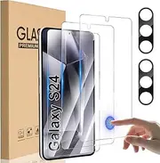 [HEYUS] [3+2 Pack] Screen Protector + Camera Lens Protector for Samsung Galaxy S24 5G, [Scratch Resistant] HD Clear Camera Tempered Glass for Samsung Galaxy S24