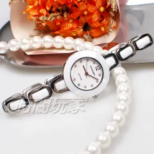 TIVOLINA 文雅 風采迷人 纖細 陶瓷錶 防水錶 藍寶石水晶鏡面 手練錶 女錶 白色 LAW3721-W【時間玩家