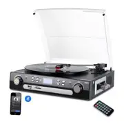 Bluetooth Record Player with Stereo Speakers, Turntable for Vinyl to MP3 with