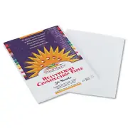 SunWorks 9"W x 12"L Medium Weight Construction Paper White 50 Sheets/Pack (9203)
