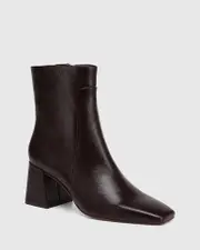 Novea Raisin Crinkle Patent Leather Ankle Boot