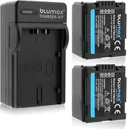 Blumax 2 x VW-VBG130 1100 mAh + Charger VW-VBG130 Suitable for Various Sony Cameras