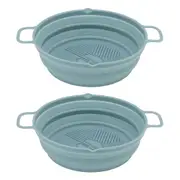 Reusable Silicone Air Fryer Liners, Foldable Air Fryer Mats for Easy Storage, Premium Food-Grade Silicone Kitchenware for Air Fryer, Microwave &