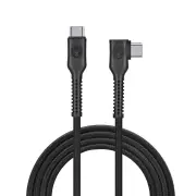 Bonelk Long-Life Easy Grip USB-C to USB-C Right Angle Cable 100W 3 m (Black)