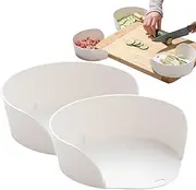 Food Prep Bowls for Cutting Board | 2 Sets Chopping Board Side Dish | Cooking Accessories, Vegetable Plate, Meal Containers, Storage Organizer for Home Camping Picnic