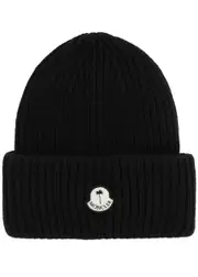 Moncler 8 Palm Angels Black Wool Beanie One Size