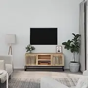 TV Stand Living Room Furniture with Shelf, Legs & Storage - Entertainment Center, Media Cabinet for Bedroom, Television & Rack