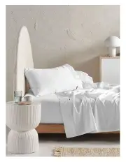 [Linen House] Augusta 500TC Sheet Set in White