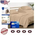 Breathable Split King Egyptian Cotton Sheet Set - Fits Mattresses up to 18"