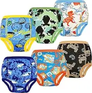 [MooMoo Baby] Training Underwear 6 Packs Absorbent Potty Training Pants for Boys and Girls Cotton Pee Pants 2T