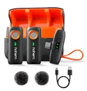 MIC-01 Wireless Lavalier Microphone, Noise Cancellation,48kHz 328ft Range, 20...