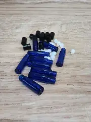 10- 8.8 ml / .3oz Cobalt Blue Roller Bottles for Essential Oils With Lids