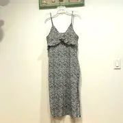 One teaspoon zebra black and white midi INTERFERENCE SLIP DRESs women’s medium