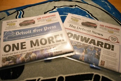 DETROIT LIONS PLAYOFF WIN #2 ONE MORE! & ONWARD! BOTH 1/22/24 Newspapers