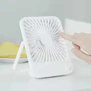 JISULIFE Desk Fan Battery Operated Small, 180° Foldable Portable Fan, 4 Speeds Adjustable Ultra Quiet for Home Office Travel Outdoor-White