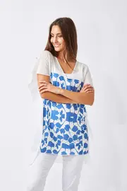 Leaf Print High Low Tee--BOOR-S161230MB