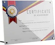 SHOWERORO Wall Holder Square Picture Frame Acrylic Lightweight Modern for Awards and Diplomas